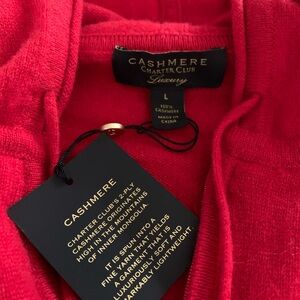 Charter Club Vibrant Red Cashmere Top